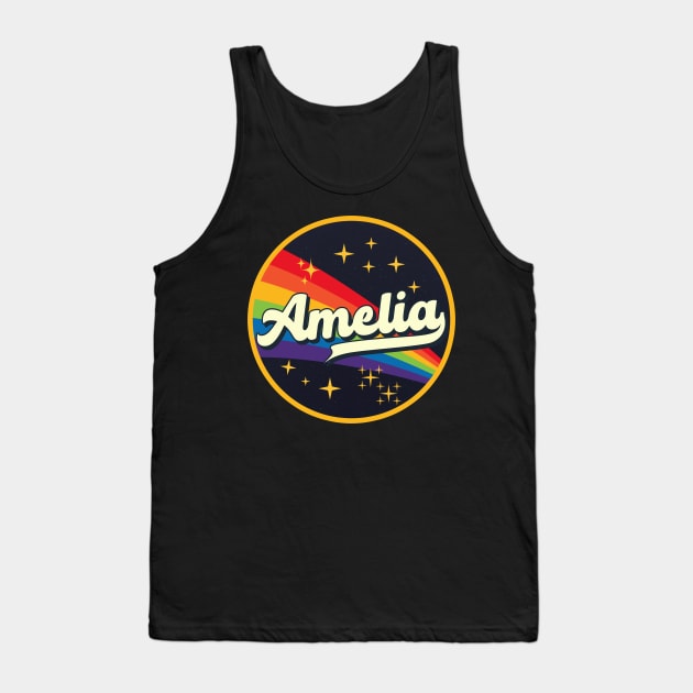Amelia // Rainbow In Space Vintage Style Tank Top by LMW Art